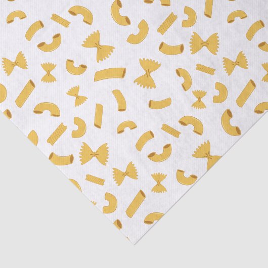 Papier Mousseline Cool fun pasta macaroni pattern on white (Détail)