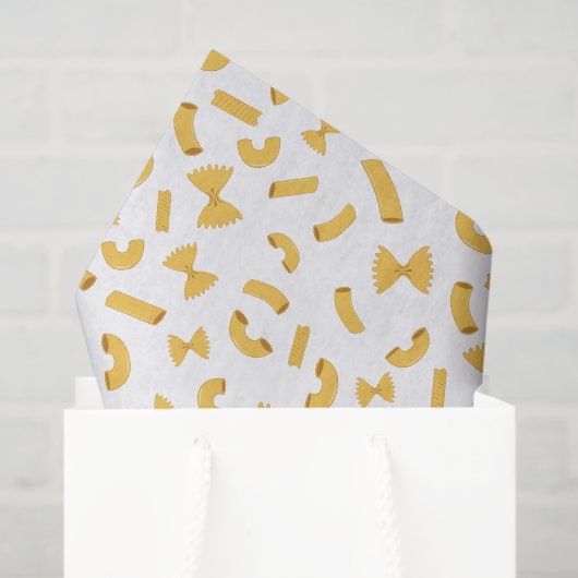 Papier Mousseline Cool fun pasta macaroni pattern on white (Sac cadeau)