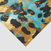 Papier Mousseline Cool Gold Aqua Leopard (Détail)