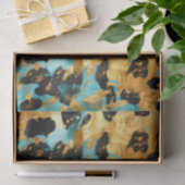 Papier Mousseline Cool Gold Aqua Leopard (Cadeau)