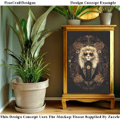 Papier Mousseline Cool Lion Art Nouveau Gold Filigree CM5 Découpage