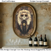 Papier Mousseline Cool Lion Art Nouveau Gold Filigree CM5 Découpage