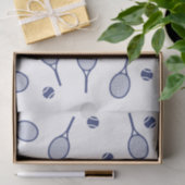 Papier Mousseline Cool Marine Blue Retro Tennis Racquets Motif (Cadeau)