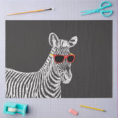 Papier Mousseline Cool mignon drôle zèbre blanc croquis avec lunette (Artisanat)