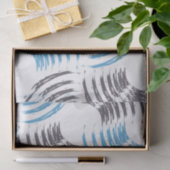 Papier Mousseline Cool, moderne, bleu abstrait tendance (Cadeau)