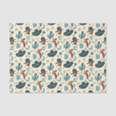 Papier Mousseline Cool Pays Ouest cowboy carrelé (Recto)