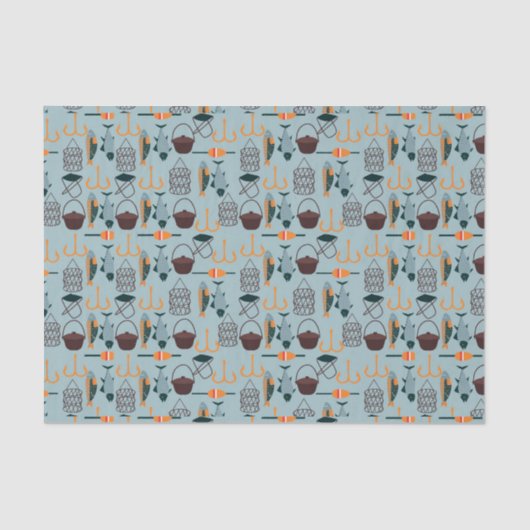 Papier Mousseline cool pêche carrelé motif (Recto)