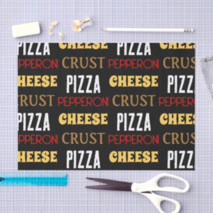 Papier Mousseline Cool plaisir pizza pepperoni fromage croûte texte