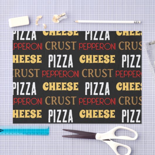 Papier Mousseline Cool plaisir pizza pepperoni fromage croûte texte  (Artisanat)