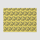 Papier Mousseline Cool Sardé Joyeux visage souriant motif jaune (Recto)