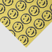 Papier Mousseline Cool Sardé Joyeux visage souriant motif jaune (Détail)