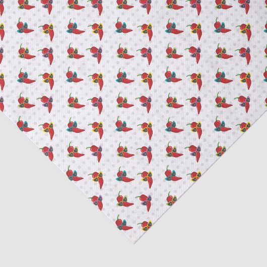 Papier Mousseline Cool Shades Red Chile Motif (Détail)