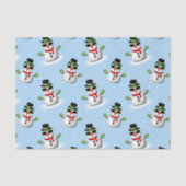 Papier Mousseline Cool Snowman Noël motif bleu hiver (Recto)