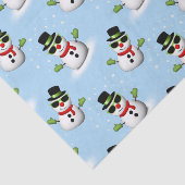 Papier Mousseline Cool Snowman Noël motif bleu hiver (Détail)