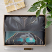 Papier Mousseline Cool Terrence, Black Lab in Leather Jacket Tissue (Cadeau)