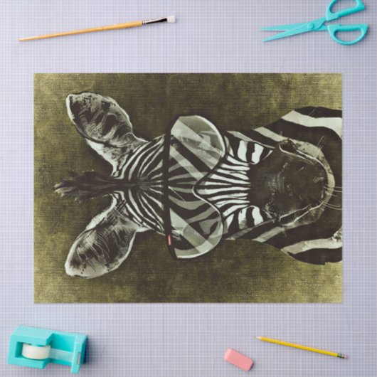 Papier Mousseline Cool Zebra Abstrait (Artisanat)