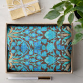 Papier Mousseline Copie, Aqua et brun de jacinthe de William Morris (Cadeau)