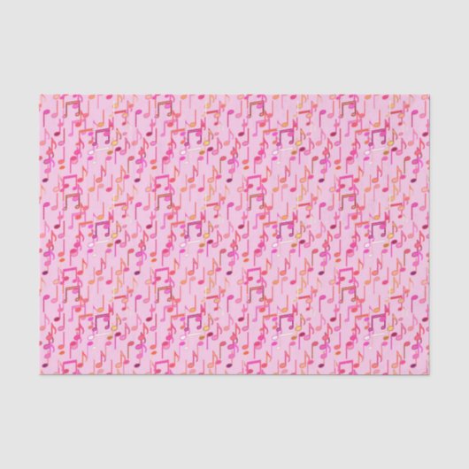 Papier Mousseline Copie de notes musicales - rose, multi (Recto)
