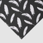 Papier Mousseline Copie de plume blanche sur le noir (Détail)