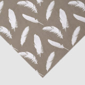 Papier Mousseline Copie de plume blanche sur le taupe (Détail)