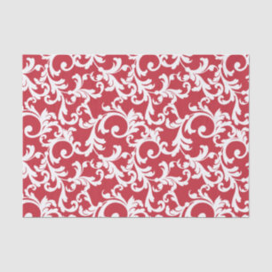 Papier Mousseline Copie élégante rouge de fête de damassé