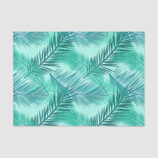 Papier Mousseline Copie en feuille de palmier, turquoise, Teal et (Recto)