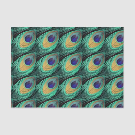 Papier Mousseline Copie faite sur commande de plume de paon (Recto)