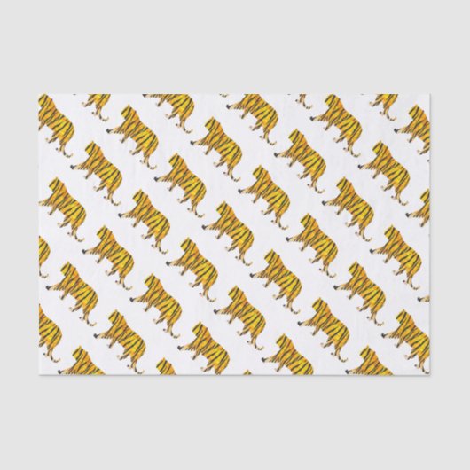 Papier Mousseline Copie noire et orange de tigre (Recto)