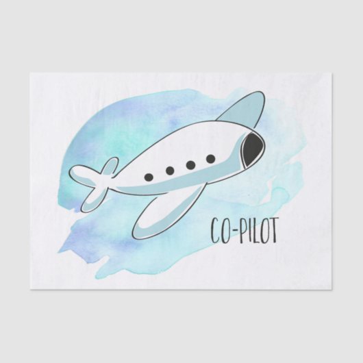 Papier Mousseline Copilote avec avion (Recto)