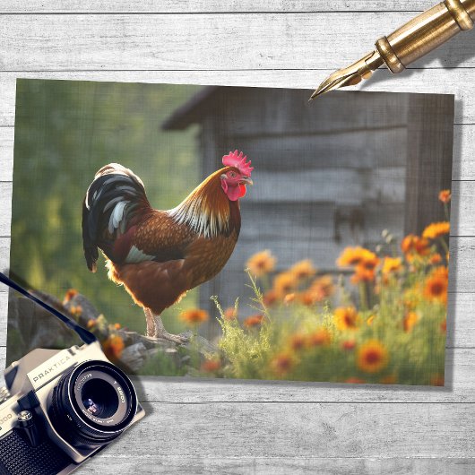 Papier Mousseline Coq dans le pays 1 Document de découpage