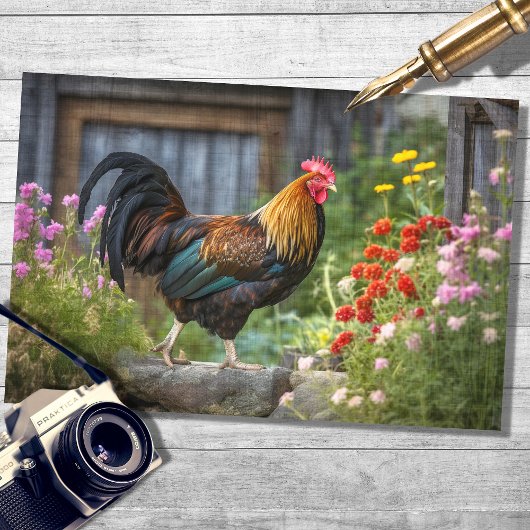 Papier Mousseline Coq dans le pays 4 Document de découpage