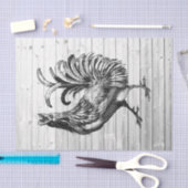 Papier Mousseline Coq de ferme Barre Patinée Bois 2 Découpage (Artisanat)