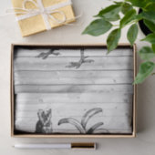 Papier Mousseline Coq de ferme Barre Patinée Bois 2 Découpage (Cadeau)