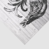 Papier Mousseline Coq de ferme Barre Patinée Bois 2 Découpage (Détail)