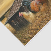 Papier Mousseline Coq de Noël Hen Barn Coop Farm (Détail)