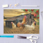 Papier Mousseline Coq de Noël Hen Barn Coop Farm (Artisanat)