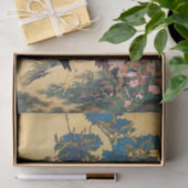 Papier Mousseline Coq et Hen avec Hydrangeas par Ito Jakuchu (Cadeau)