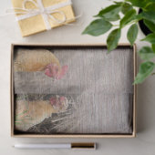 Papier Mousseline Coq et poules (Cadeau)