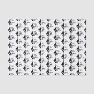 Papier Mousseline Coq noir Croisant l'alarme du bon matin