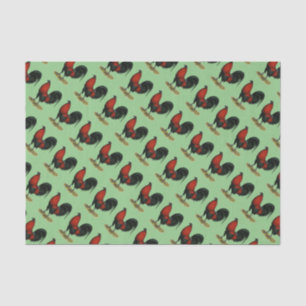 Papier Mousseline Coq Rouge Noir BB Jeu Américain