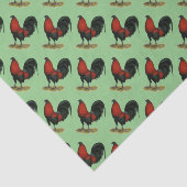 Papier Mousseline Coq Rouge Noir BB Jeu Américain (Détail)