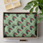 Papier Mousseline Coq Rouge Noir BB Jeu Américain (Cadeau)