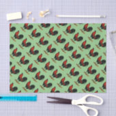 Papier Mousseline Coq Rouge Noir BB Jeu Américain (Artisanat)