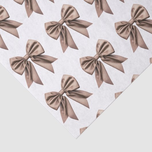 Papier Mousseline Coquette Bow Motif Mocha Brown (Détail)