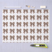 Papier Mousseline Coquette Bow Motif Mocha Brown (Artisanat)