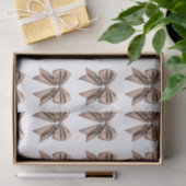 Papier Mousseline Coquette Bow Motif Mocha Brown (Cadeau)
