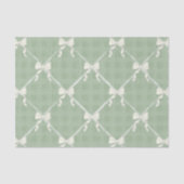 Papier Mousseline Coquette Bows Gingham Pattern Cream Sage Green  (Recto)