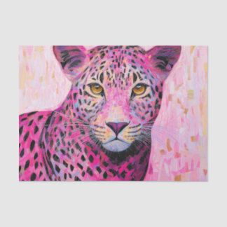 Papier Mousseline  Coquette Pink Leopard Mosaic Style EN4L Decoupage