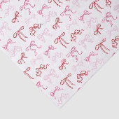 Papier Mousseline Coquette rose et rouge arc papier motif tissu (Détail)