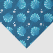 Papier Mousseline Coquillage Bleu Et Perles De Mer (Détail)